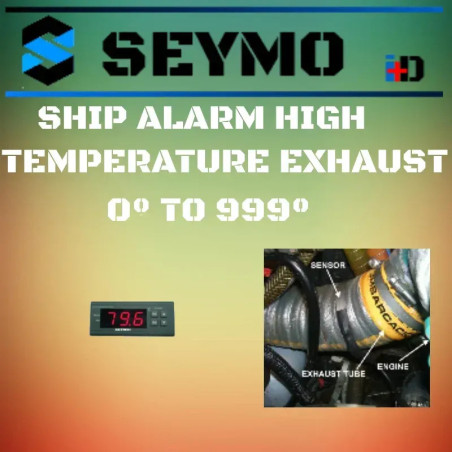 Programmable engine exhaust temperature 999º alarm for ships